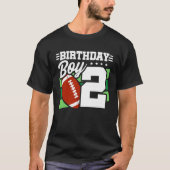 Football verjaardag 2 jaar oude jongen 2e verjaard t-shirt (Voorkant)