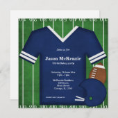 Football Verjaardag (blauw) Kaart (Voorkant / Achterkant)