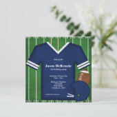 Football Verjaardag (blauw) Kaart (Staand voorkant)