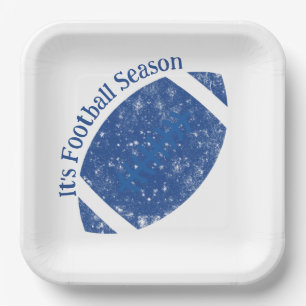 Football Verjaardag Blauw White Paper Bord