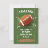 Football Verjaardag Dank u Bedankkaart (Voorkant)