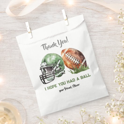 Football Verjaardag Dank u Favor Tassen Bedankzakje (Geknipt)