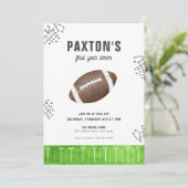 Football Verjaardag Eerste jaar Down 1st Invitatio Kaart (Staand voorkant)