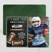 Football Verjaardag Foto Uitnodiging (Voorkant / Achterkant)