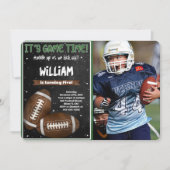 Football Verjaardag Foto Uitnodiging (Voorkant)