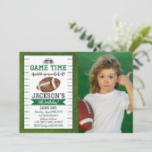 Football Verjaardag Foto Uitnodiging Wit (Staand voorkant)