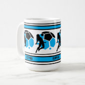 Football Verjaardag Gift, Football Vrouwen Meisje Koffiemok (Voorkant links)