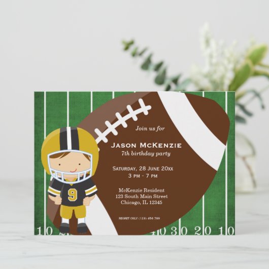 Football verjaardag kaart (Staand voorkant)