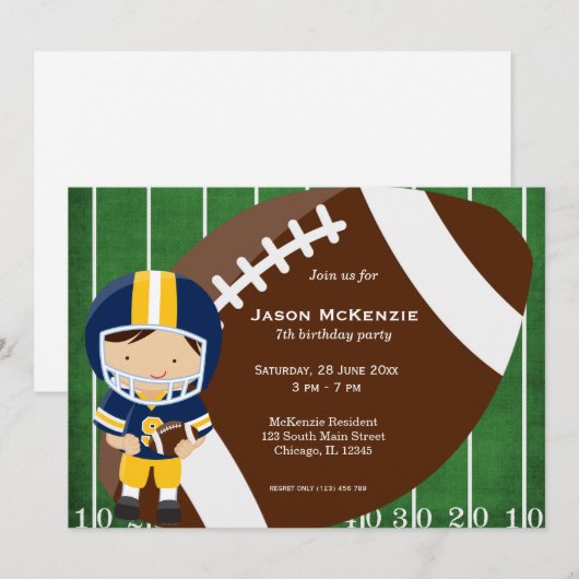 Football verjaardag kaart (Voorkant / Achterkant)