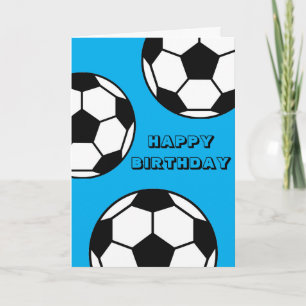 Football Verjaardag Kaart – Blue Sports Theme