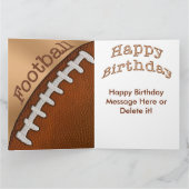 Football Verjaardag Kaart met NAAM, NUMMER, BERICH (Binnen)