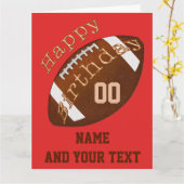 Football Verjaardag Kaart met NAAM, NUMMER, BERICH (Gele Bloem)