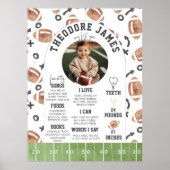 Football Verjaardag Mijlpaal Poster Eerste jaar Do (Voorkant)