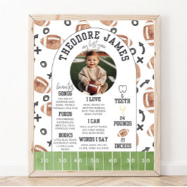 Football Verjaardag Mijlpaal Poster Eerste jaar Do