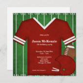 Football Verjaardag (rood) Kaart (Voorkant / Achterkant)