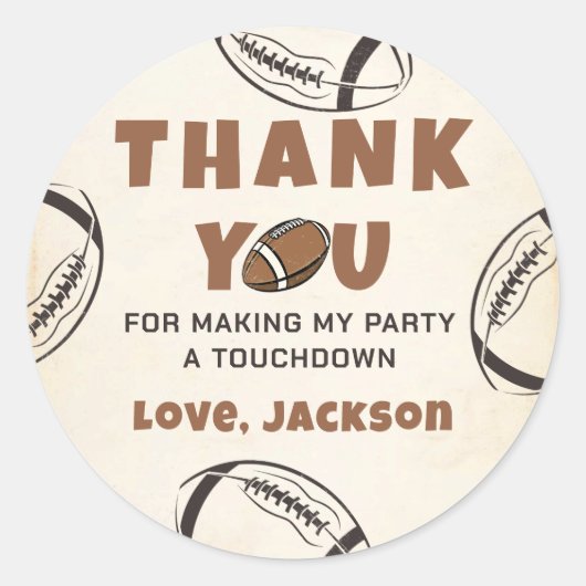  Football Verjaardag Sticker (Voorkant)