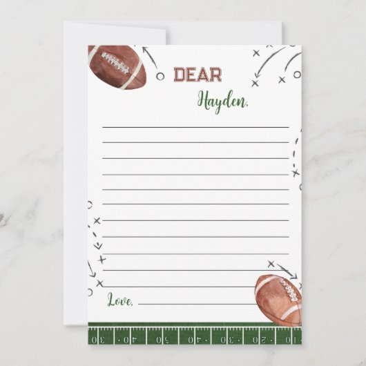 Football Verjaardag Tijd Capsule Note Bericht Kaar Bedankkaart (Voorkant)