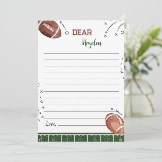 Football Verjaardag Tijd Capsule Note Bericht Kaar Bedankkaart (Staand voorkant)