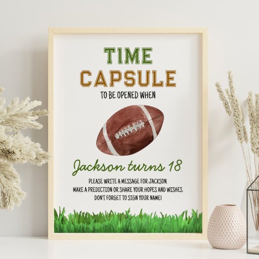 Football Verjaardag Tijd Capsule teken Poster