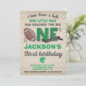 Football Verjaardag Uitnodiging Football 1e Verjaa (Staand voorkant)