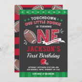 Football Verjaardag Uitnodiging Football 1e Verjaa (Voorkant / Achterkant)