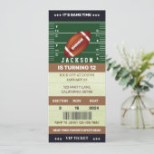 Football Verjaardag Uitnodiging Football Ticket pa (Staand voorkant)