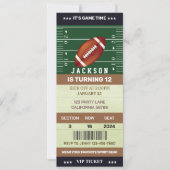 Football Verjaardag Uitnodiging Football Ticket pa (Voorkant)
