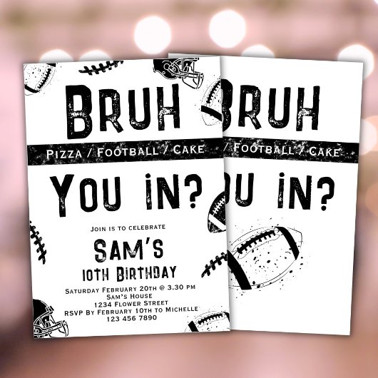 Football Verjaardag Uitnodiging Jongens Bruh Uitno