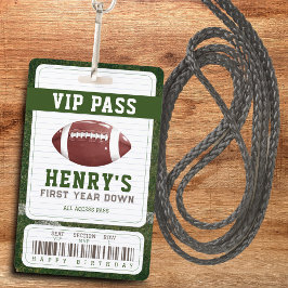 Football Verjaardag Vip Pass Jongen 1e Verjaardag Badge