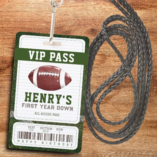 Football Verjaardag Vip Pass Jongen 1e Verjaardag Badge