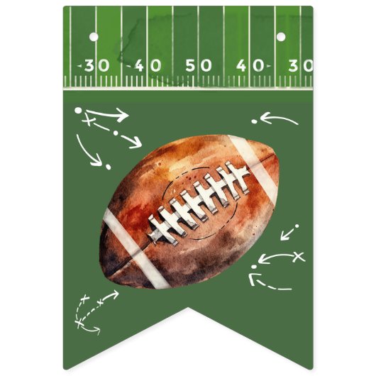 Football Verjaardagsbunting banner, eerste jaar ne Vlaggetjes (Eerste vlag)