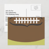 Football verjaardagsfeest Briefkaart Uitnodiging (Voorkant / Achterkant)