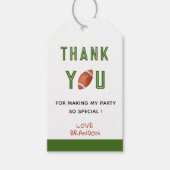Football Verjaardagsfeest Dank u labels Cadeaulabel (Voorkant)