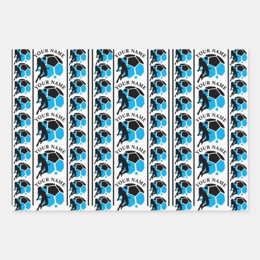 Football Verjaardagsfeest, Football Girl Player Inpakpapier Vel (Voorkant 2)