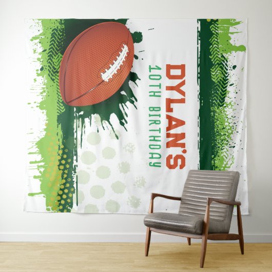 Football Verjaardagsfeest Photo-Op Kinder achtergr Wandkleed (In Situ (horizontaal))