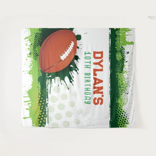 Football Verjaardagsfeest Photo-Op Kinder achtergr Wandkleed (Voorkant (horizontaal))