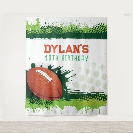 Football Verjaardagsfeest Photo-Op Kinder achtergr Wandkleed (Voorkant)