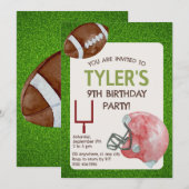 Football Verjaardagsfeest Verticale Uitnodiging (Voorkant / Achterkant)