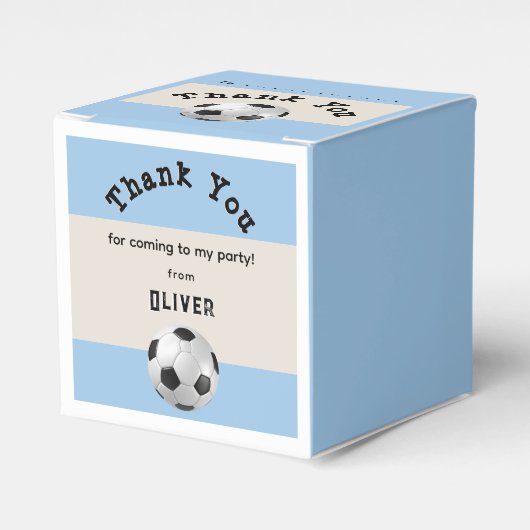 Football verjaardagsfeest Voetbal Dank u Bedankdoosjes (Voorkant Zijde)