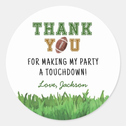 Football Verjaardagsfeestje Classic Ronde Sticker (Voorkant)