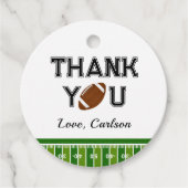 Football verjaardagsfeestje dank je bedankjes labels (Voorkant)