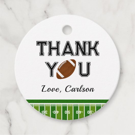 Football verjaardagsfeestje dank je bedankjes labels (Voorkant)