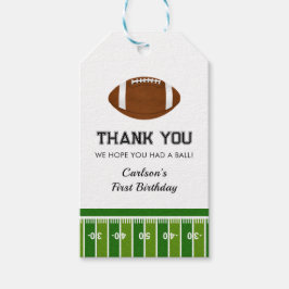 Football verjaardagsfeestje dank je cadeaulabel