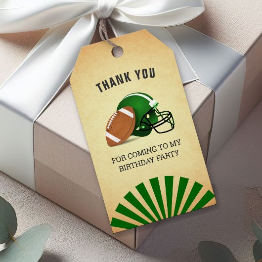 Football verjaardagsfeestje dank je wel gunst cadeaulabel