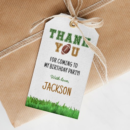 Football Verjaardagsfeestje Dank u Label Cadeaulabel