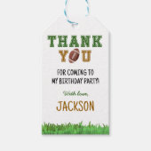 Football Verjaardagsfeestje Dank u Label Cadeaulabel (Voorkant)