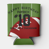 Football verjaardagsfeestje gepersonaliseerde bann blikjeskoeler (Voorkant)