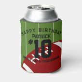 Football verjaardagsfeestje gepersonaliseerde bann blikjeskoeler (Blikje Achterkant)