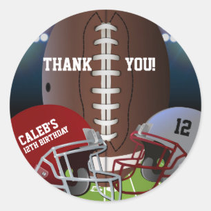 Football Verjaardagsfeestje VIP Favor Treat Ronde Sticker