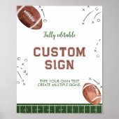 Football Verjaardagsfeesttafel Teken Poster (Voorkant)